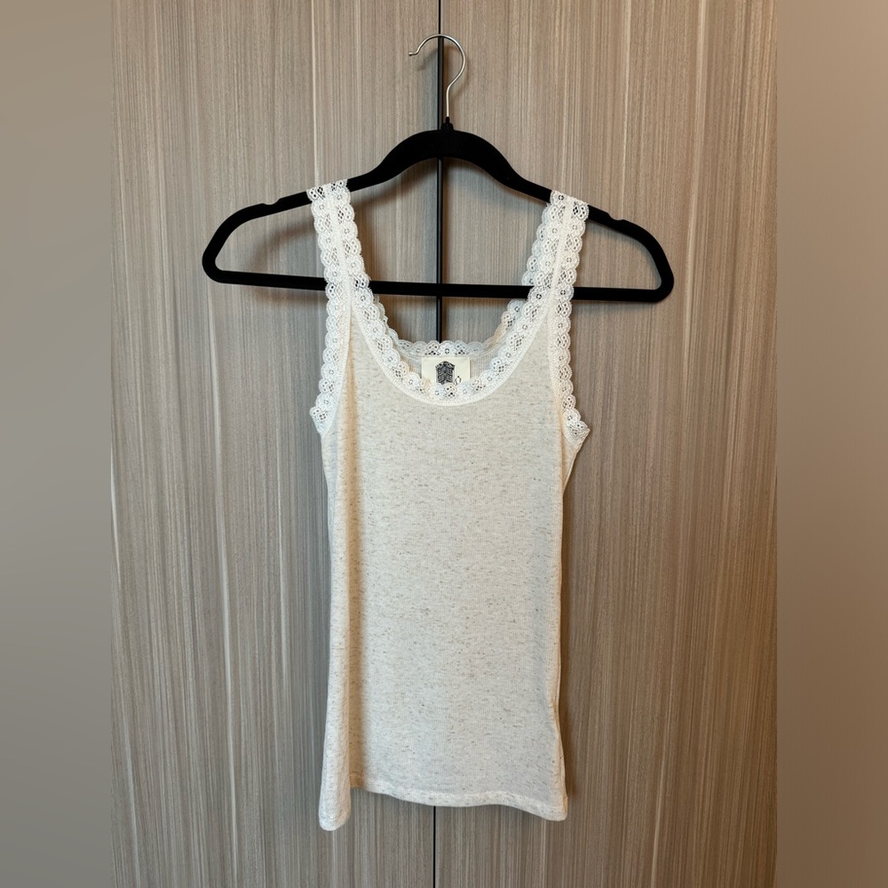NWOT Linen Blend Lace Heather Camisole